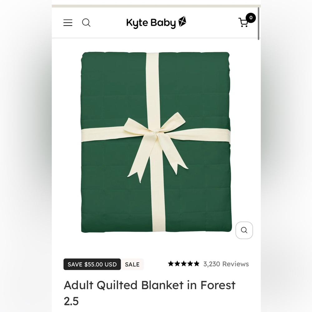 Kyte Baby Adult Quilted Blanket in Forest
2.5